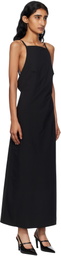 St. Agni Black Minimal Bias Midi Dress