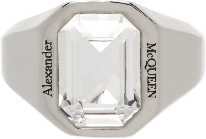 Photo: Alexander McQueen Silver Jeweled Signet Ring