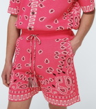 Alanui - Bandana cotton-blend piqué shorts