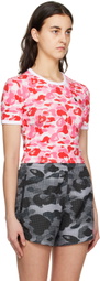 BAPE Pink & Red One Point ABC T-Shirt
