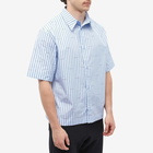 Givenchy Men's Repeat Logo Short Sleeve Stripe Shirt in Baby Blue