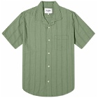 Corridor Men's Striped Seersucker Vacation Shirt in Green