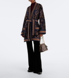 Etro Jacquard wool-blend wrap cardigan