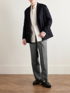 Kaptain Sunshine - Manhattan Straight-Leg Pleated Checked Wool-Gabardine Trousers - Gray