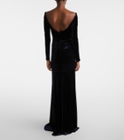 Alaïa Off-shoulder velvet gown