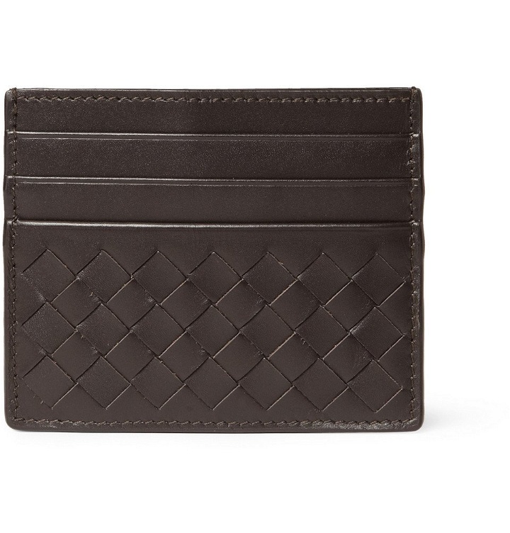 Photo: Bottega Veneta - Intrecciato Woven Leather Cardholder - Men - Brown