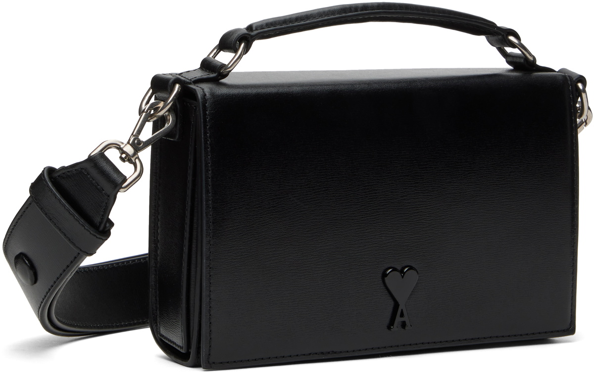 AMI Paris Black Ami de Coeur Lunch Box Bag