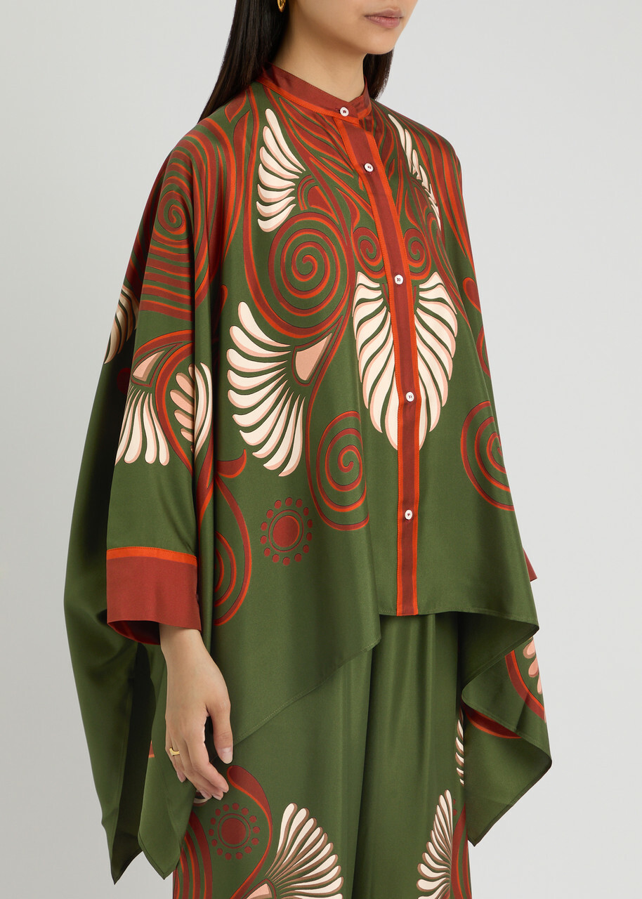 LA Double J Foulard Printed Satin-twill Shirt Multicoloured