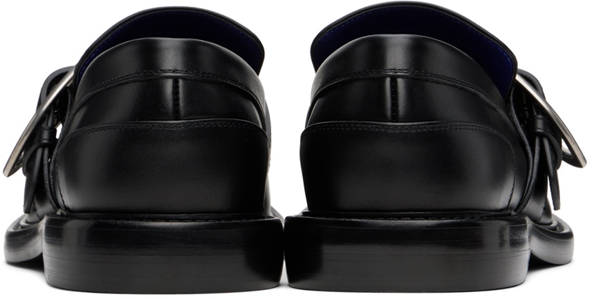 Burberry Black Leather Cobble Loafers