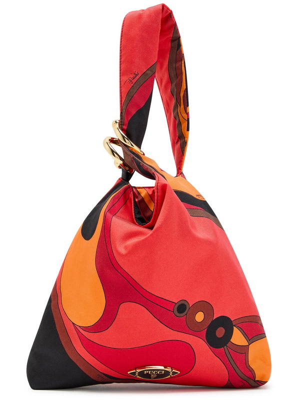 Photo: Pucci Emilio Printed Silk-twill top Handle bag - Orange - One Size