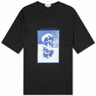 Alexander McQueen Men's Reflected Skull Print T-Shirt in Black/Blue