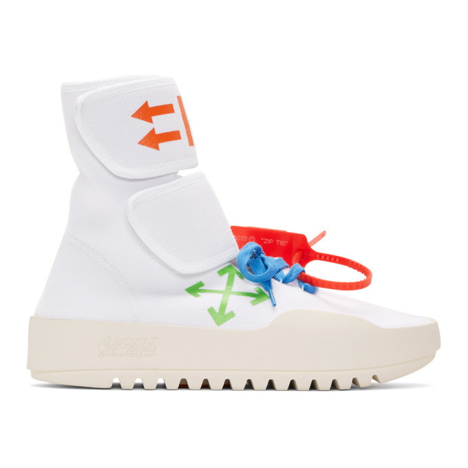 Photo: Off-White White Moto Wrap Sneakers