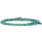 M.Cohen - Sterling Silver and Turquoise Beaded Wrap Bracelet - Blue