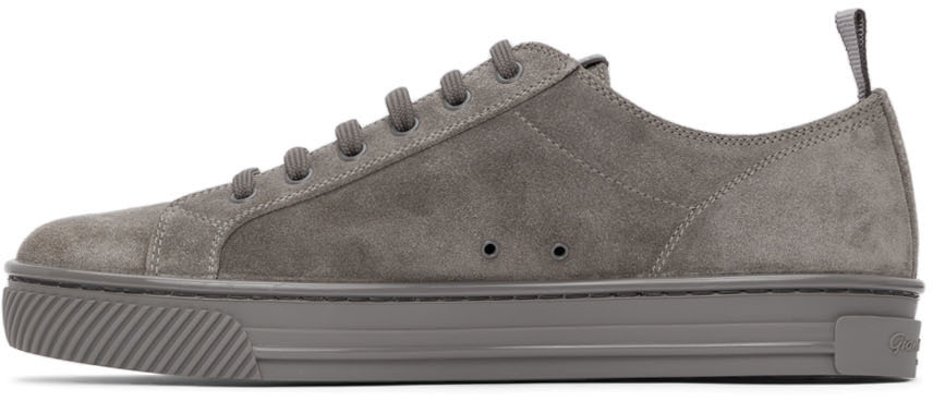 Gianvito Rossi Grey Suede Low Sneakers