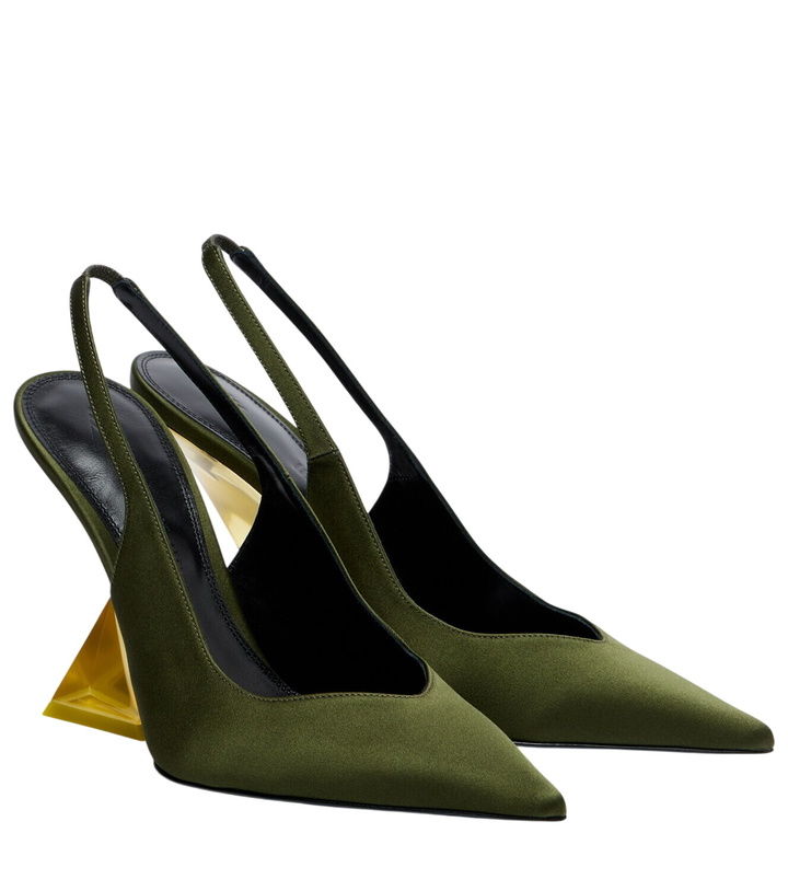 Photo: The Attico Cheope satin slingback wedges