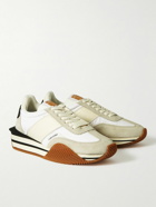 TOM FORD - James Rubber-Trimmed Leather, Suede and Nylon Sneakers - Neutrals