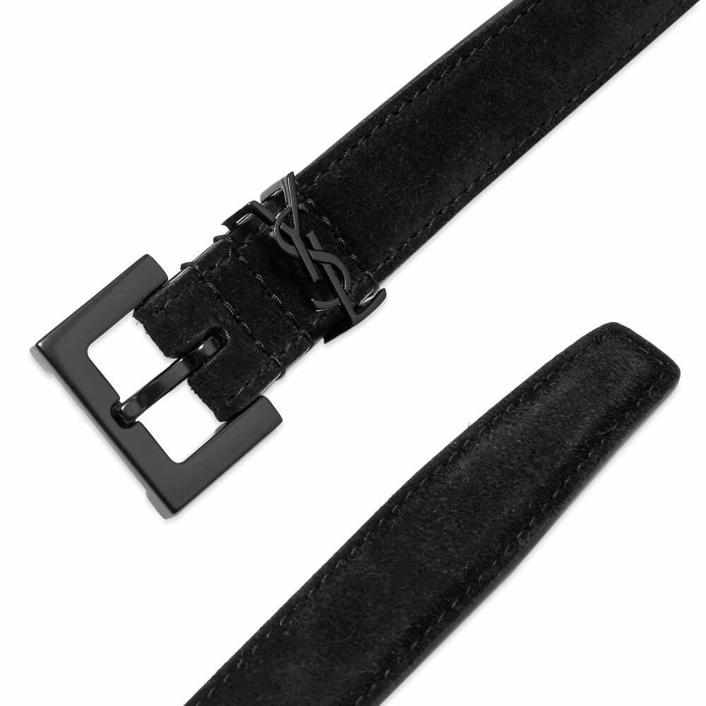 Saint Laurent logo-plaque Leather Belt - Black