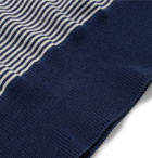 Maison Margiela - Striped Cotton-Jersey Rollneck Sweater - Navy