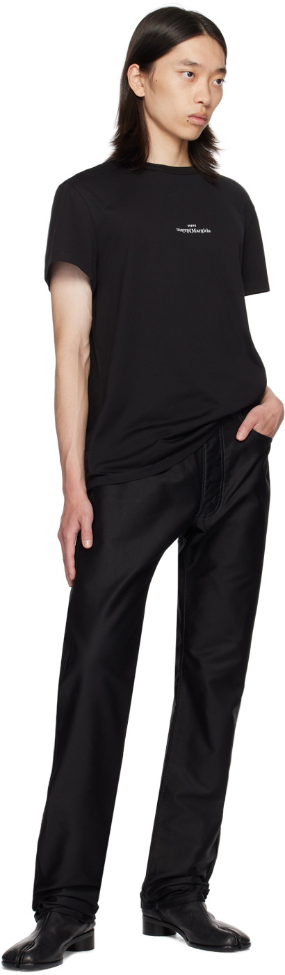 Maison Margiela Black Distorted Logo T-Shirt Maison Margiela