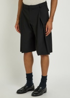 Casablanca Pleated Wool Shorts Black