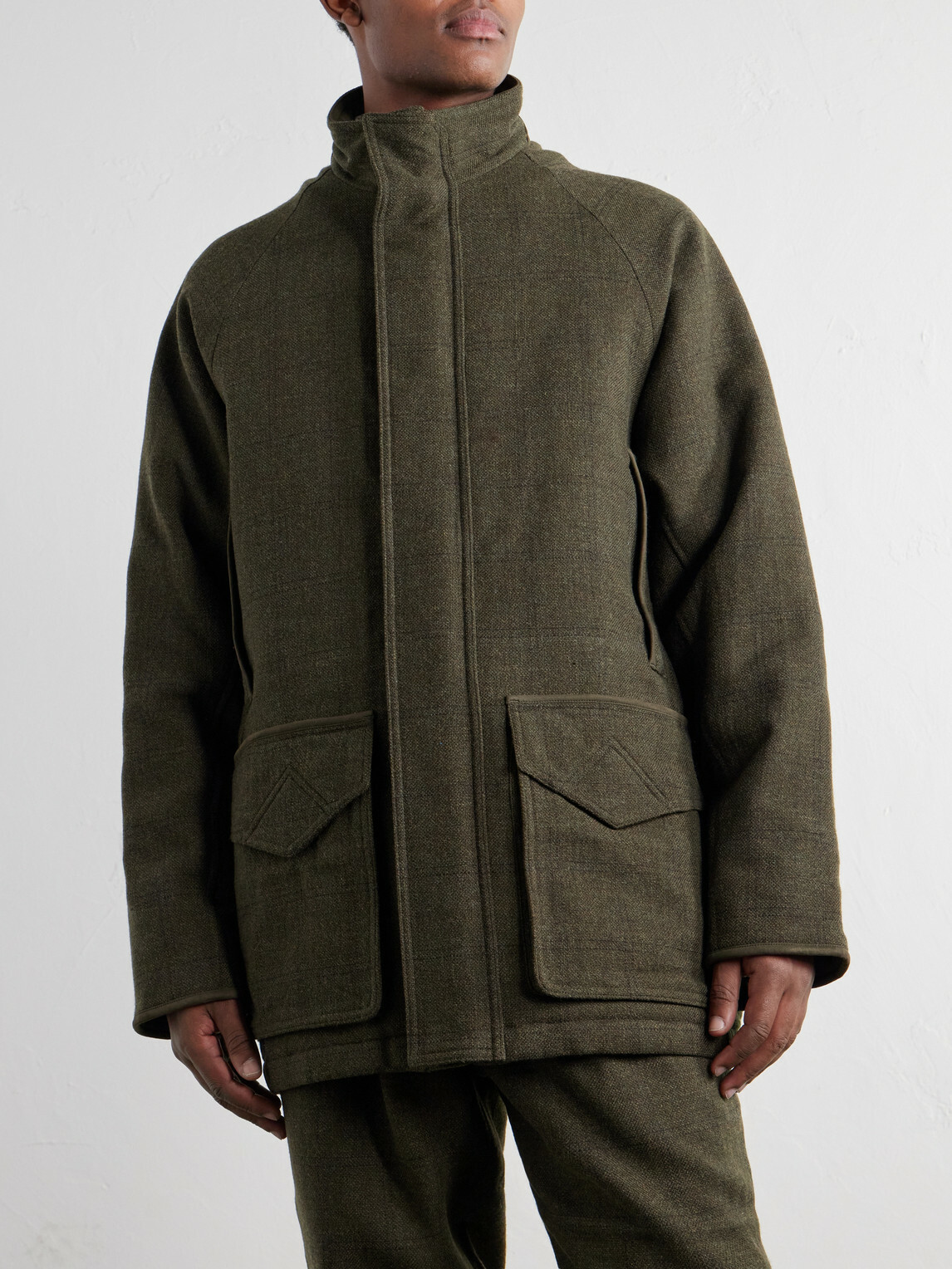 Purdey - Checked Wool-Tweed Field Coat - Green
