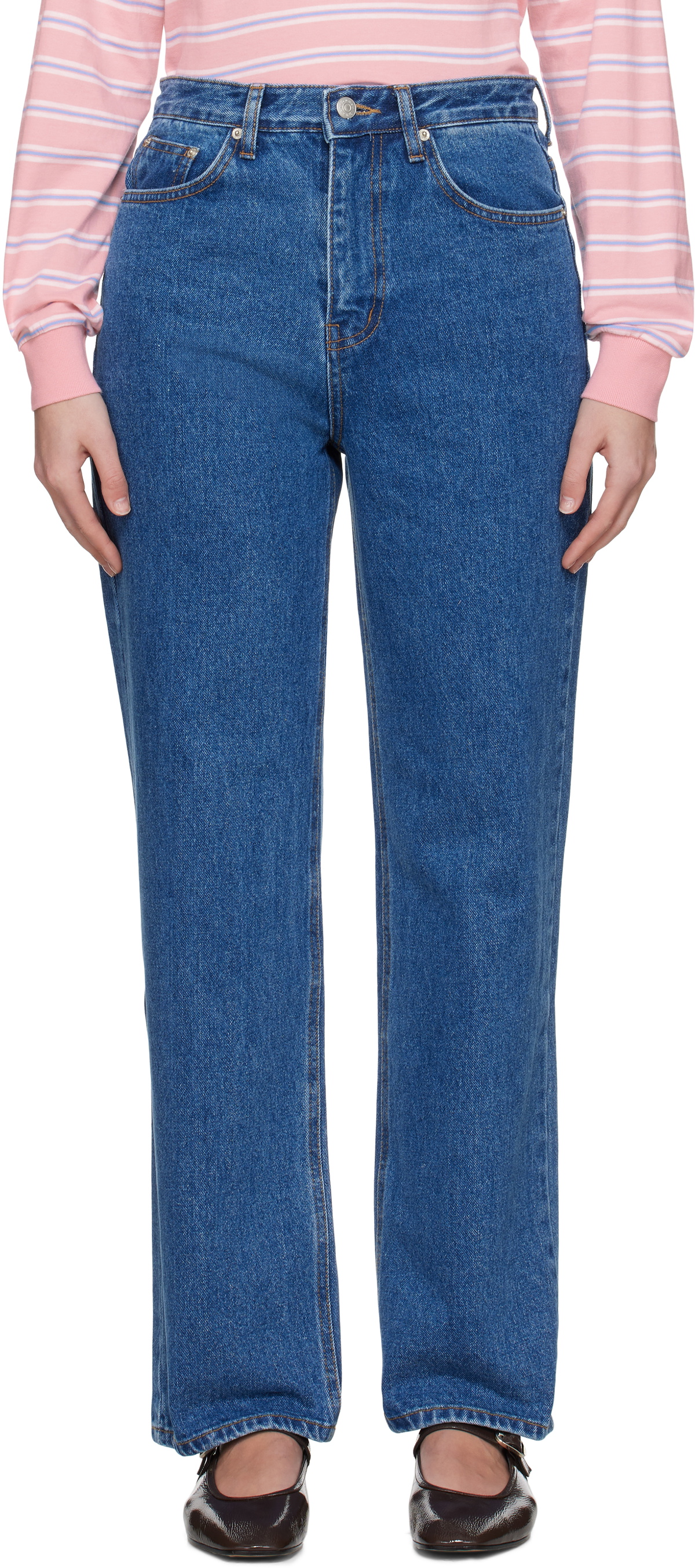 パンツ ^Dunst^ ESSENTIAL STRAIGHT JEANS LIGHT BLUE UDPA4C204B1 DUNST Women's Essential Straight Full Length Jeans in Light