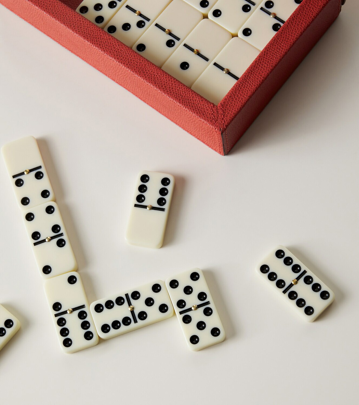 Giobagnara Parma leather and walnut domino set