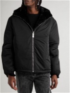 Givenchy - Oversized Reversible Faux Fur and Shell Hooded Bomber Jacket - Black