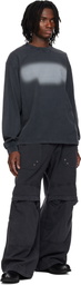Alexander Wang Black Long Sleeve Embossed Halo T-shirt