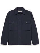 OFFICINE GÉNÉRALE - Swan Camp-Collar Garment-Dyed Cotton Overshirt - Blue