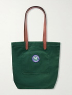 Polo Ralph Lauren - <ul> <li>Wimbledon Embroidered Leather-Trim Medium Cotton Tote Bag</li> </ul>