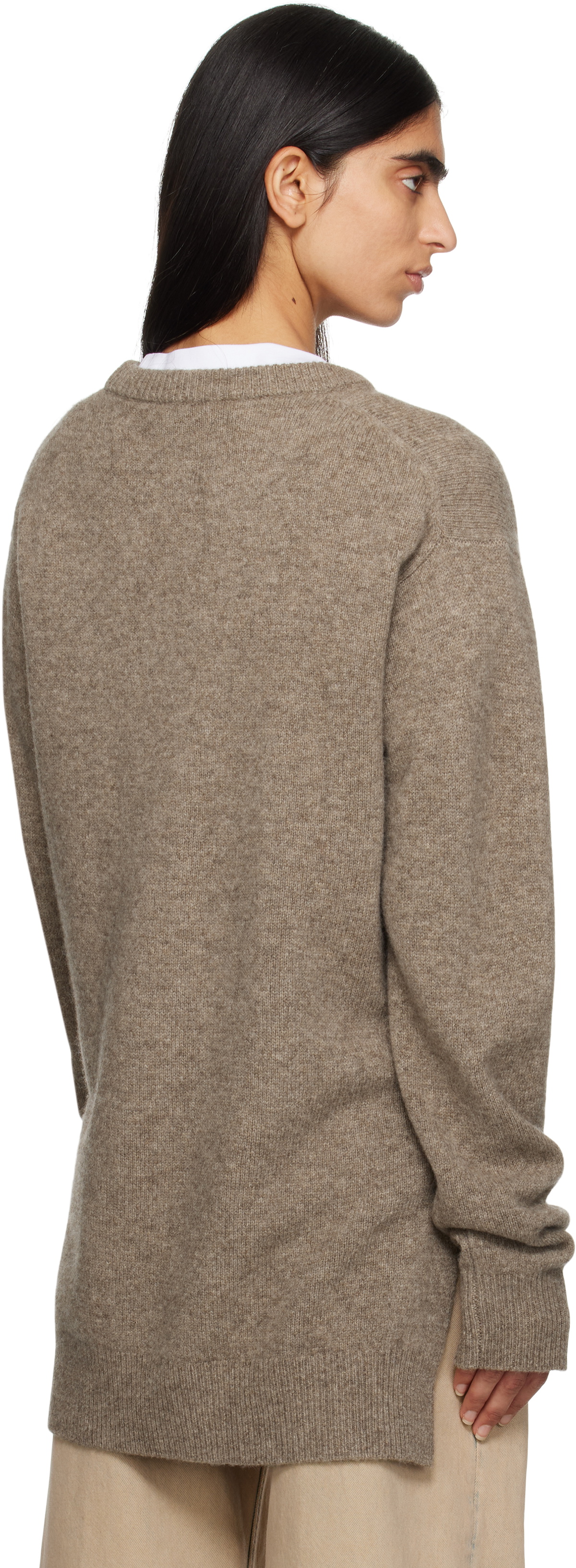 Études Taupe Round Neck Sweater