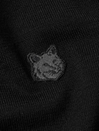 Maison Kitsuné - Logo-Appliquéd Wool Cardigan - Black