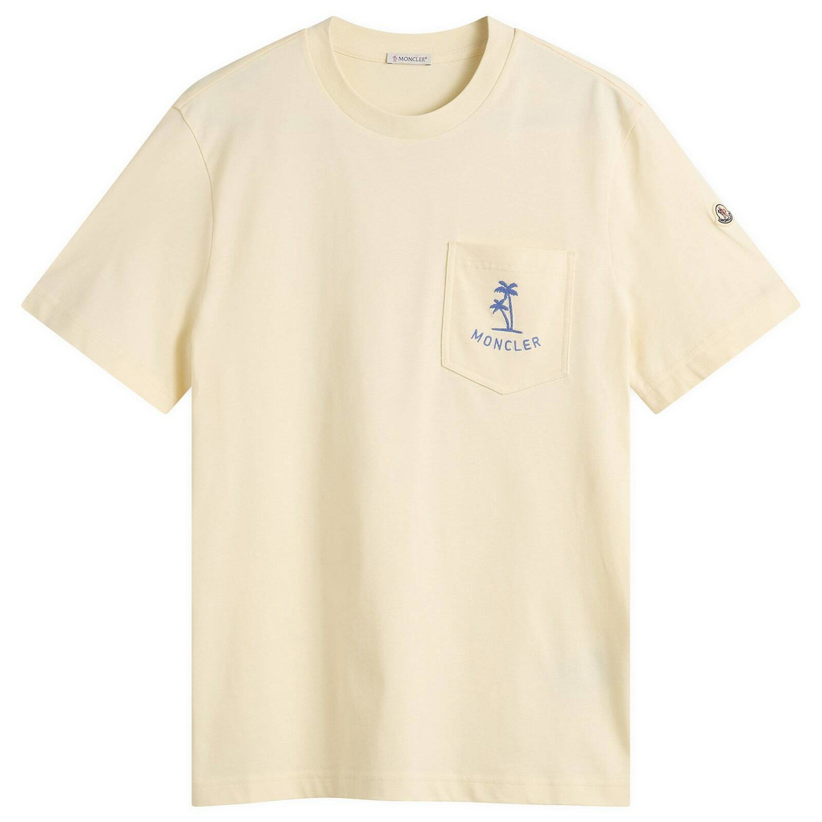 Moncler Men's Palm Logo Pocket T-Shirt in White