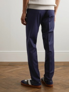Brioni - Straight-Leg Pleated Wool Drawstring Trousers - Blue