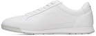 BOSS White Foil Logo Leather Sneakers