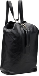 Dries Van Noten Black Adjustable Leather Backpack