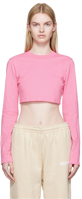 Photo: JACQUEMUS Pink 'Le T-Shirt Piccola' Long Sleeve T-Shirt