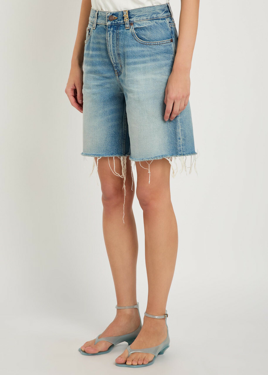 Chloe Frayed Denim Shorts