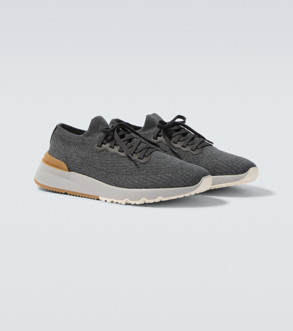 Brunello Cucinelli Leather-trimmed sneakers