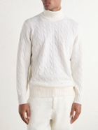 Brunello Cucinelli - Cable-Knit Cashmere Rollneck Sweater - Neutrals
