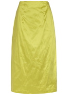 Simone Rocha Sculpted Bustle Taffeta Midi Skirt Green