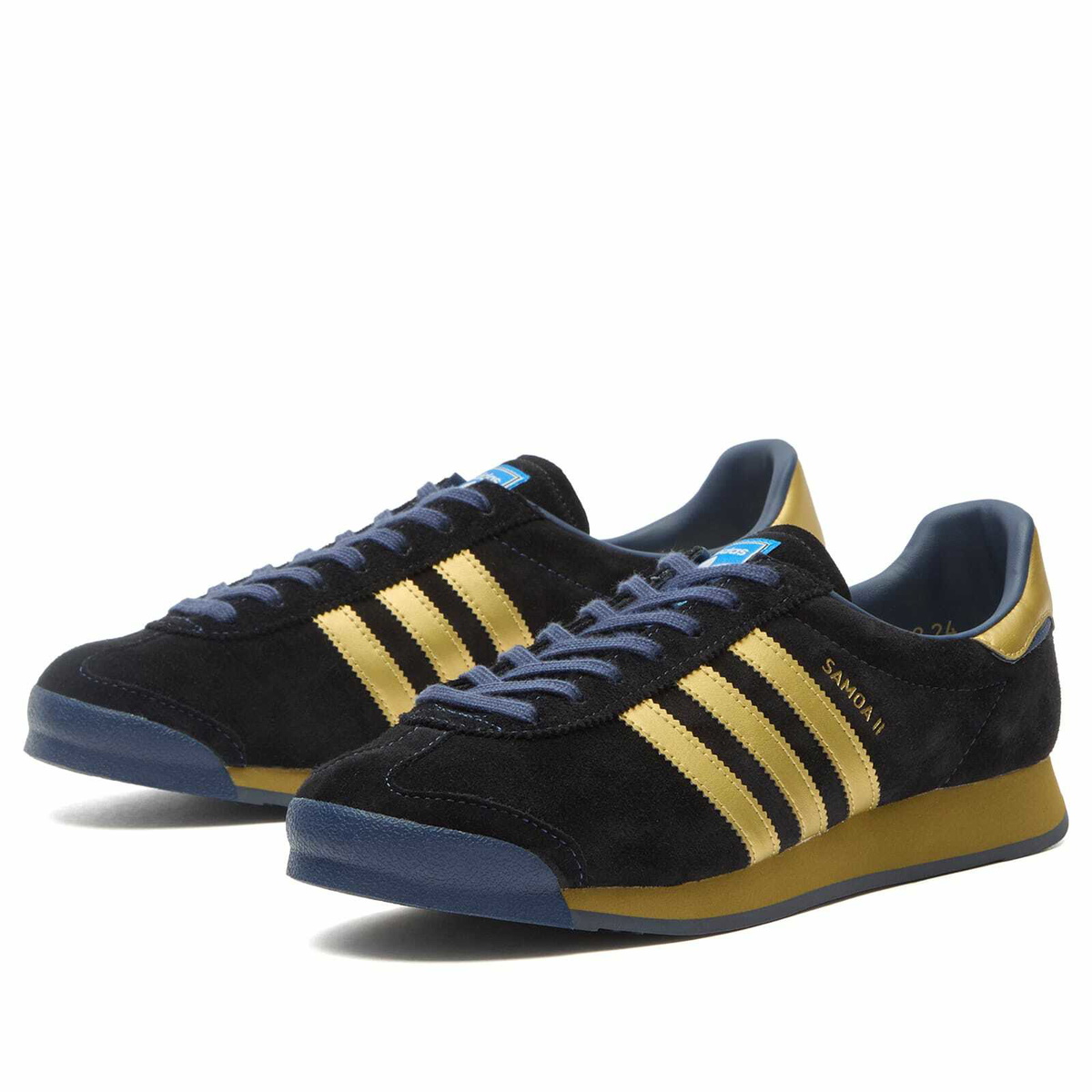 Adidas Men's x SPZL Samoa II Sneaker in Tech Indigo/Matte Gold/Night Indigo