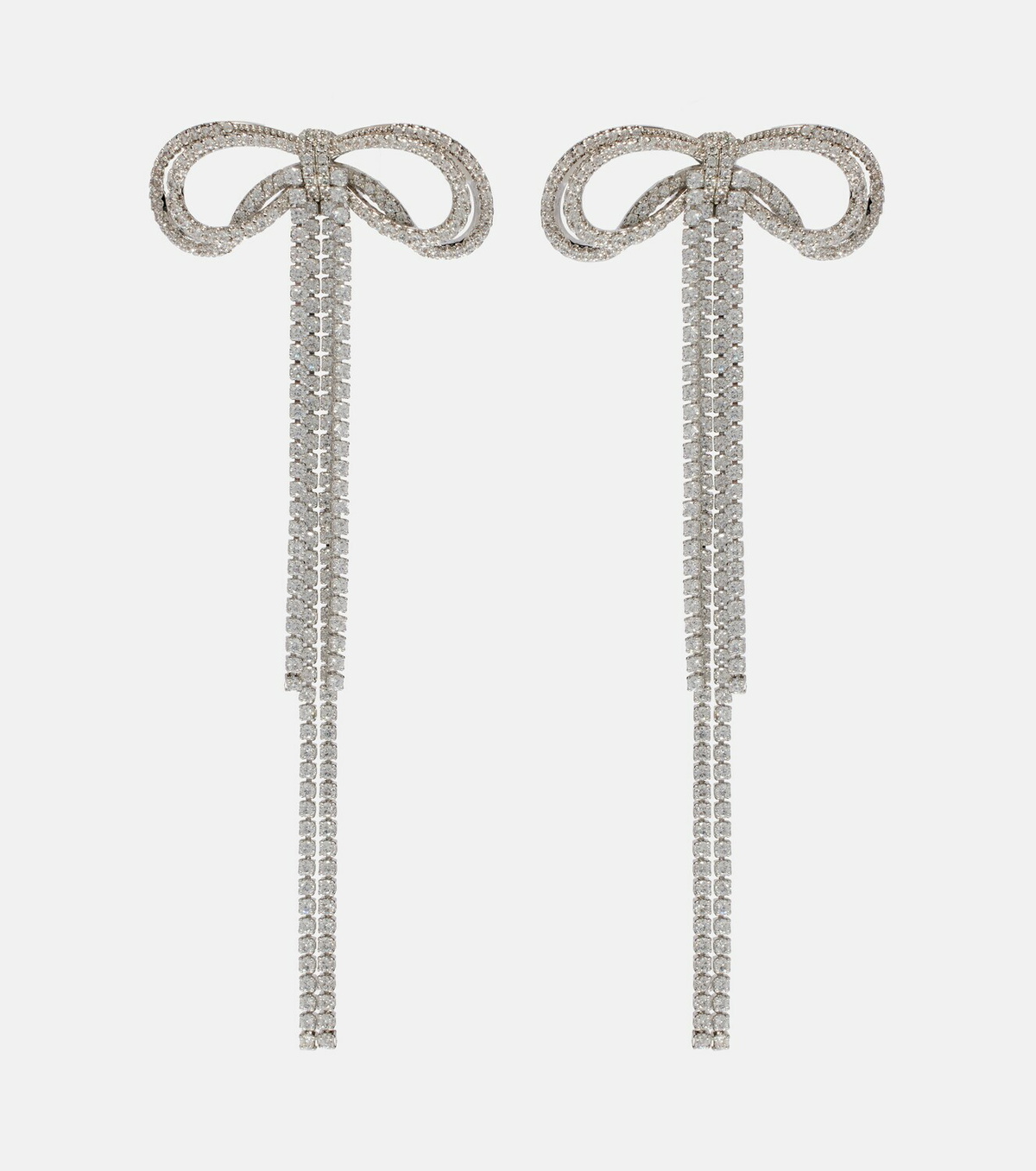 Self-Portrait Bow crystal-embellished earrings