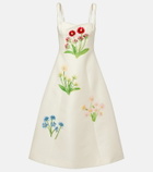 Leo Lin Beatrice embellished wool and silk midi dress