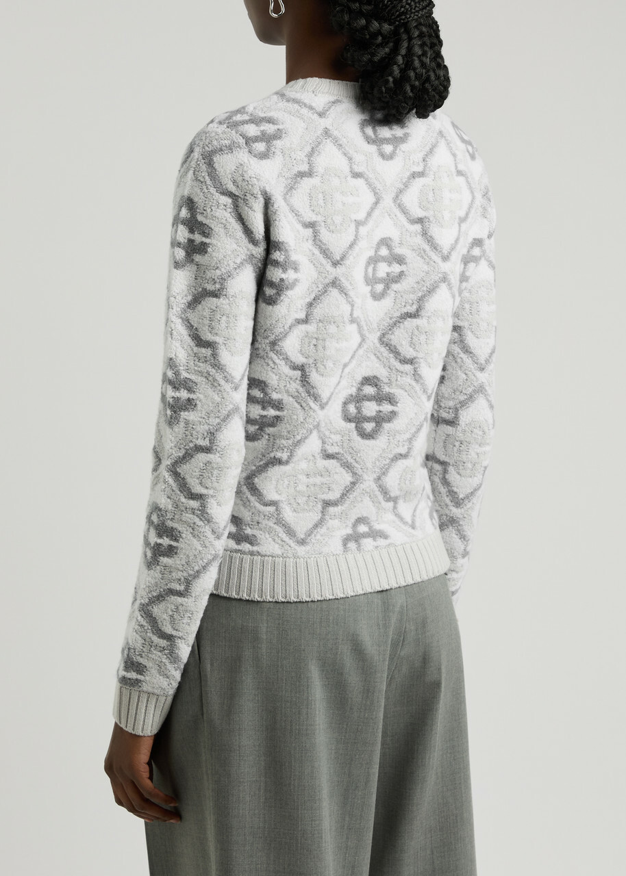 Casablanca Logo-intarsia Wool-blend Jumper Grey