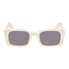 Gucci Off-White Bold Rectangular Sunglasses