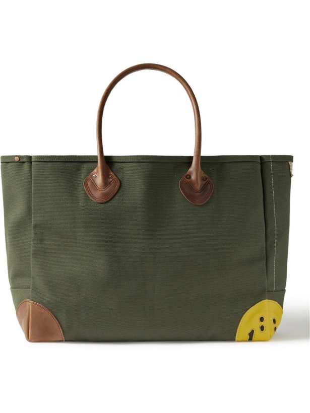 Photo: KAPITAL - Smiley Leather-Trimmed Canvas Tote Bag