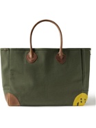 KAPITAL - Smiley Leather-Trimmed Canvas Tote Bag