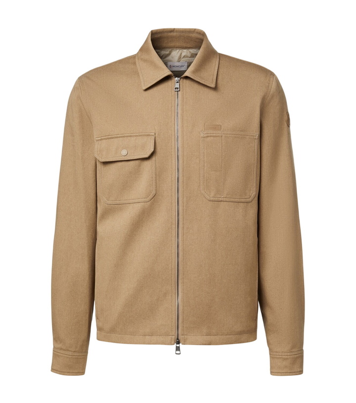 Photo: Moncler Leather-trimmed cotton jacket
